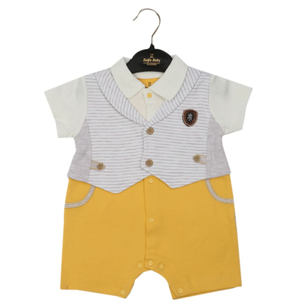 Newborn Boys Romper - Yellow, Newborn Boys Rompers, Chase Value, Chase Value