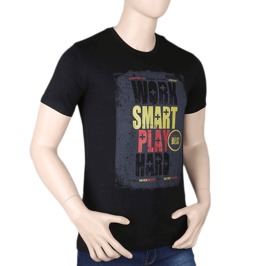 Men's Printed T-Shirt - Black - test-store-for-chase-value