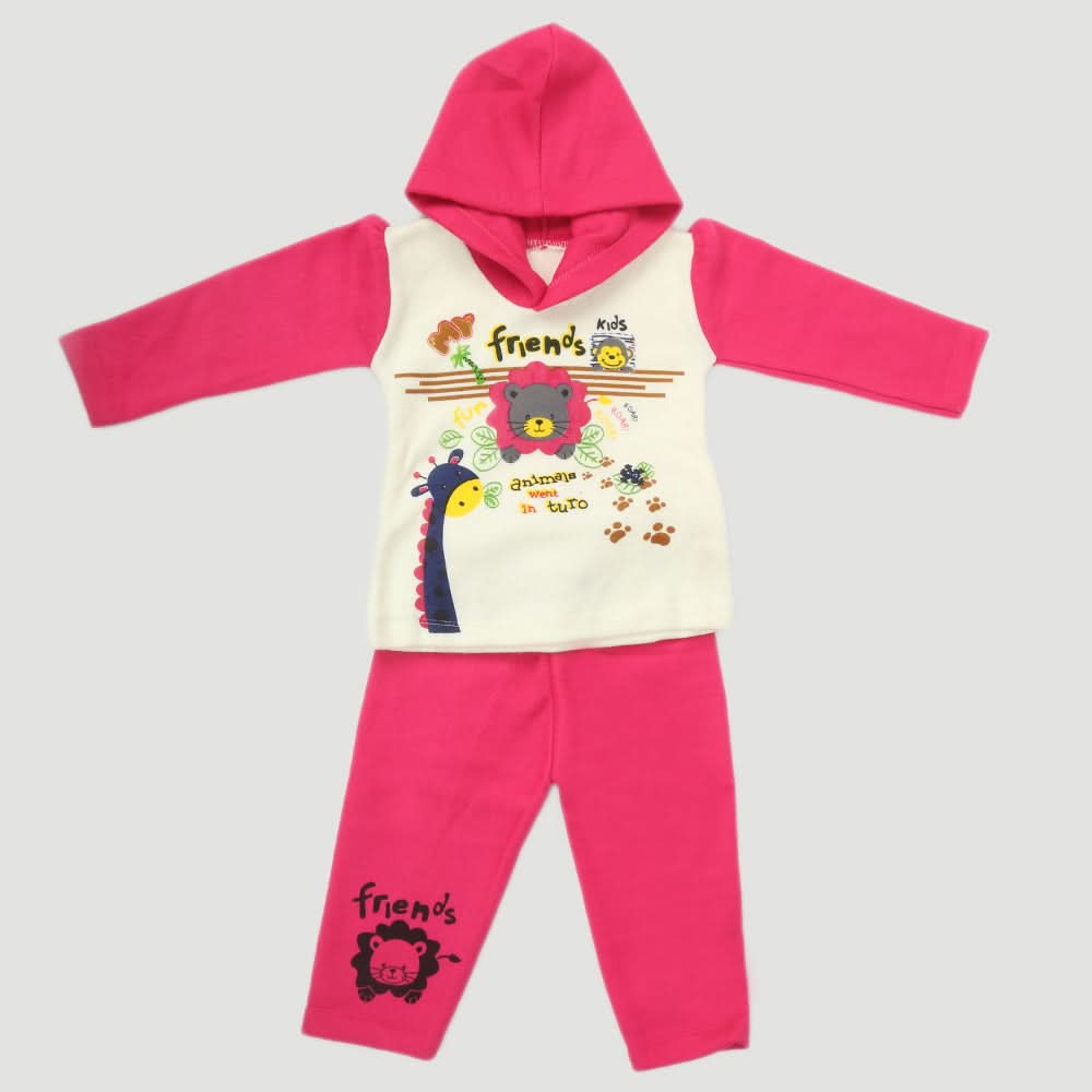 Girls Full Sleeves Polar Suit - Pink, Kids, Girls Sets And Suits, Chase Value, Chase Value
