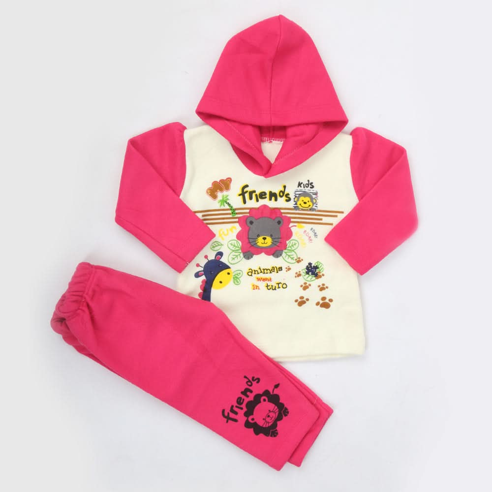 Girls Full Sleeves Polar Suit - Pink, Kids, Girls Sets And Suits, Chase Value, Chase Value