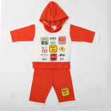 Newborn Boys Full Sleeves Hooded Suit - Rust, Kids, NB Boys Sets And Suits, Chase Value, Chase Value
