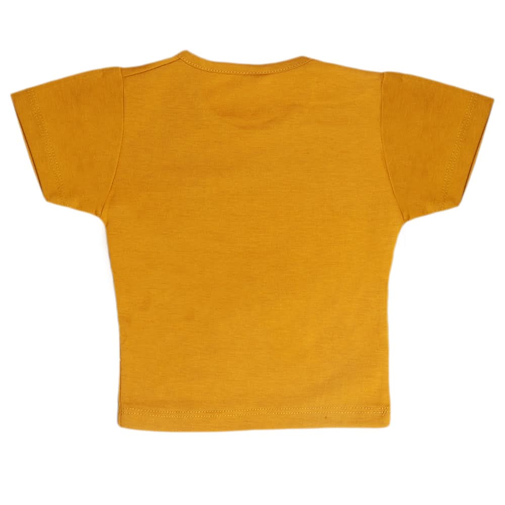 Newborn Boys Half Sleeves T-Shirt - Mustard, Kids, Newborn Boys Shirts And T-Shirts, Chase Value, Chase Value