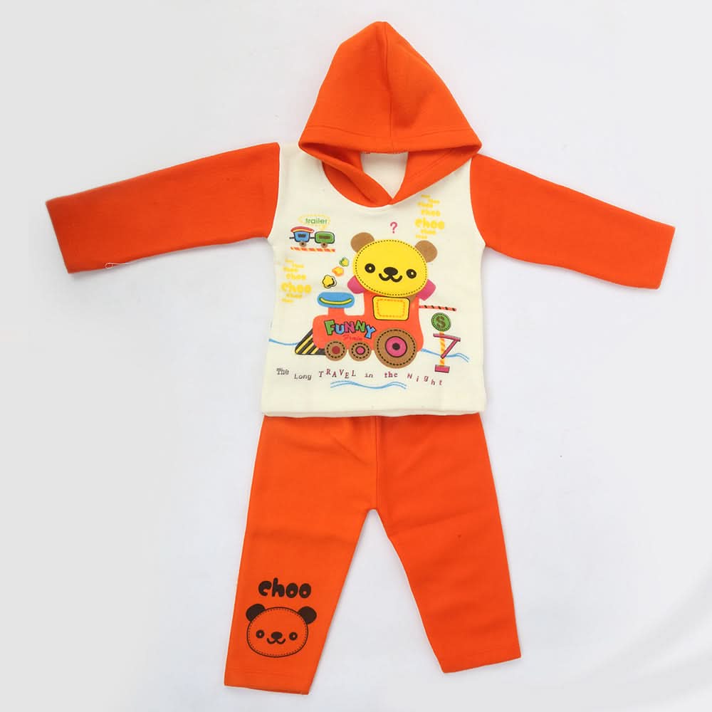 Boys Full Sleeves Polar Suit 8849 - Orange, Kids, Boys Sets And Suits, Chase Value, Chase Value