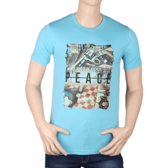 Men's Printed T-Shirt - Light Blue - test-store-for-chase-value