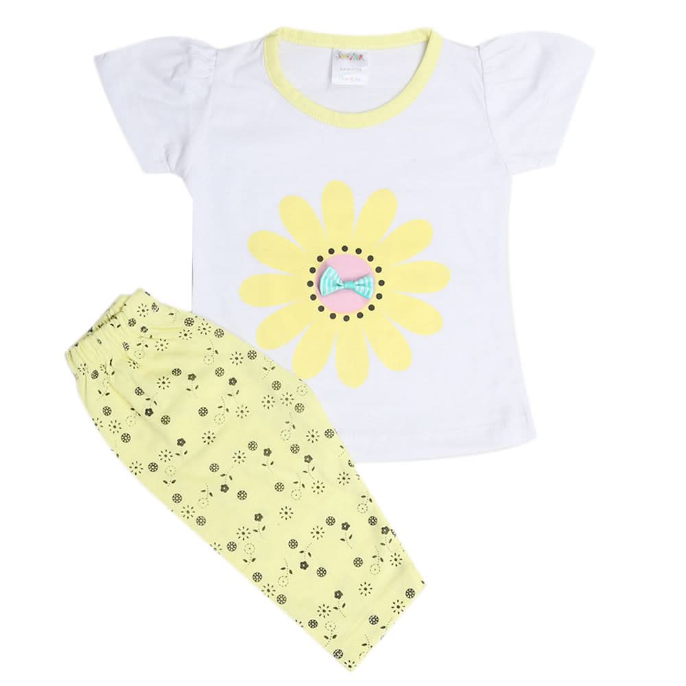 Newborn Girls Half Sleeves Suit - Yellow, Kids, Newborn Girls Sets And Suits, Chase Value, Chase Value