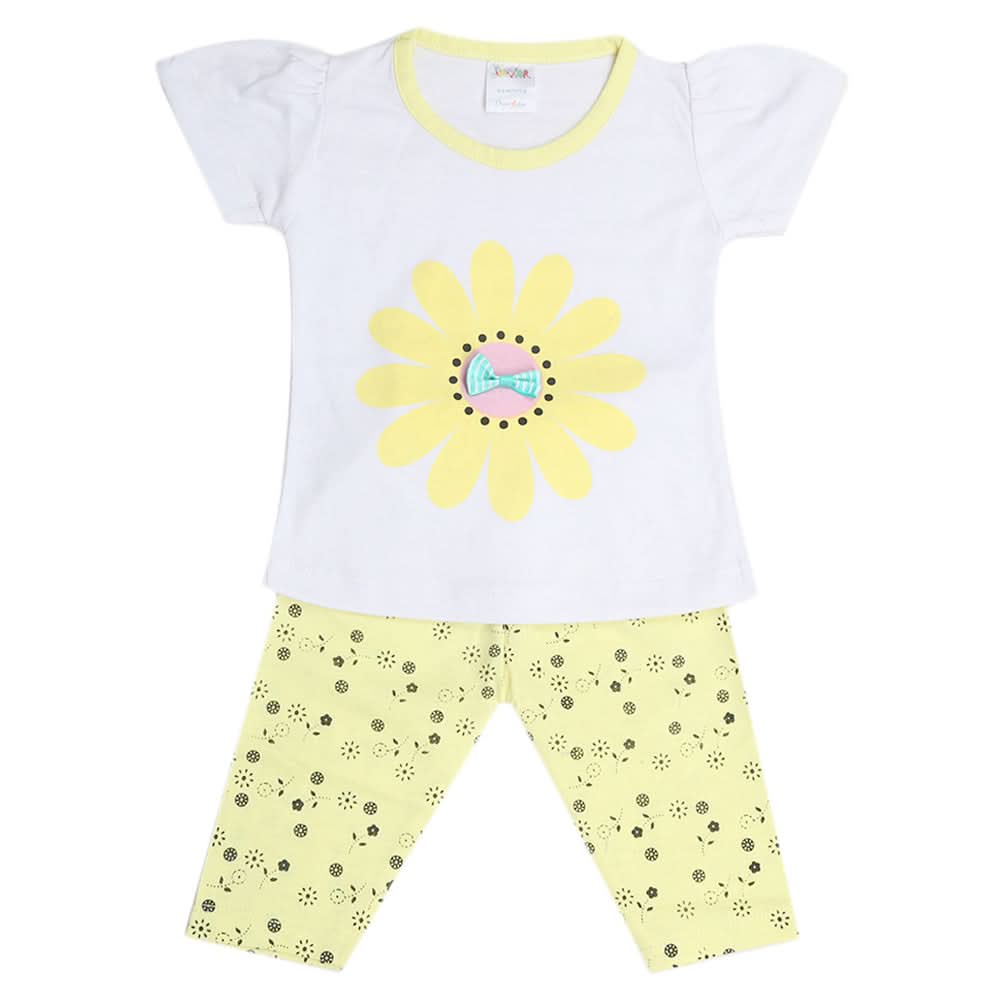 Newborn Girls Half Sleeves Suit - Yellow, Kids, Newborn Girls Sets And Suits, Chase Value, Chase Value