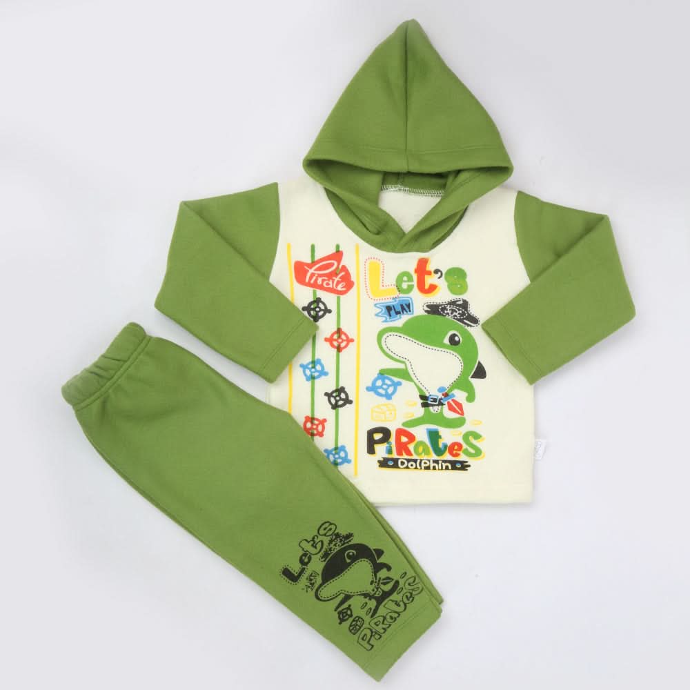 Boys Full Sleeves Polar Suit 8850 - Green, Kids, Boys Sets And Suits, Chase Value, Chase Value