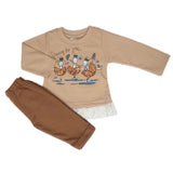 Newborn Girls Pajama Suit - Light Brown, Newborn Girls Sets & Suits, Chase Value, Chase Value