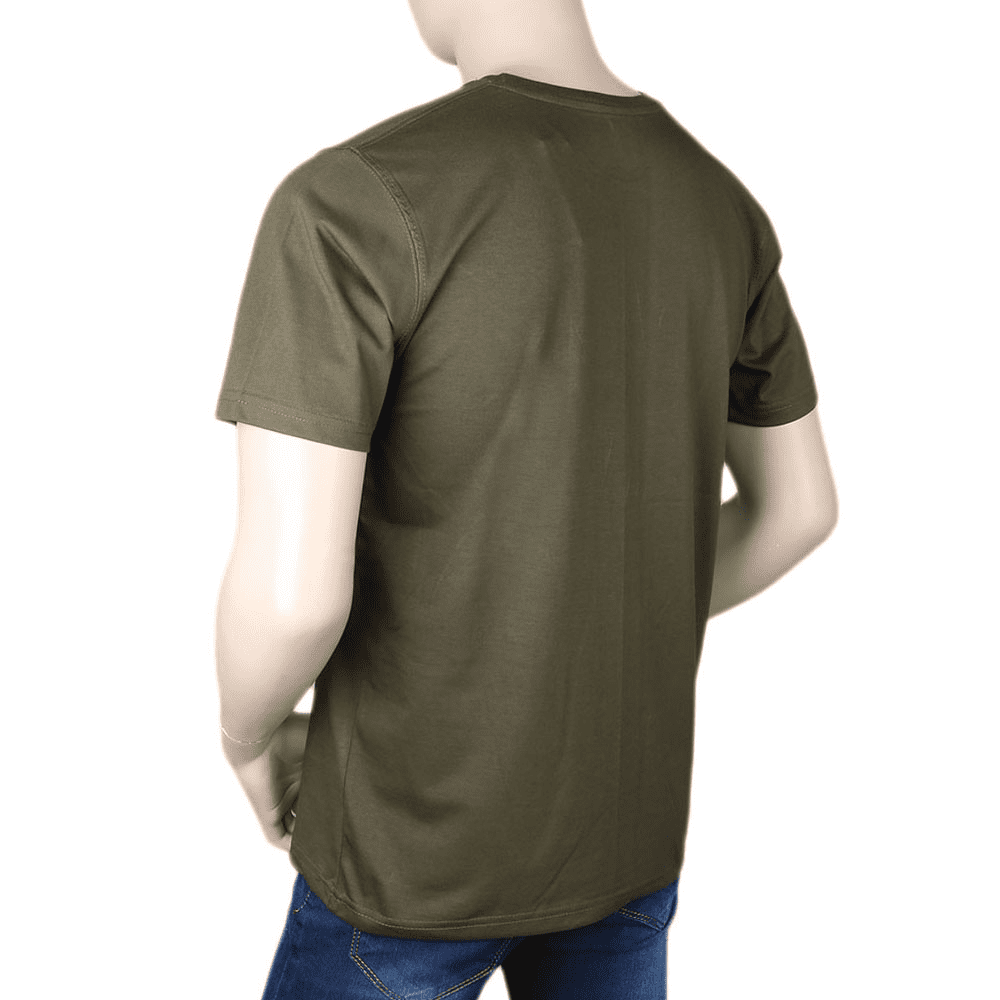 Men's Half sleeves Printed Round Neck T-Shirt - Green, Men, T-Shirts And Polos, Chase Value, Chase Value