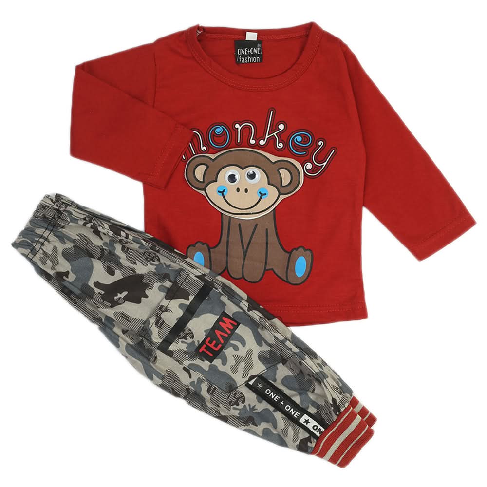 Newborn Boys Full Sleeves Suit - Red, Newborn Boys Sets & Suits, Chase Value, Chase Value
