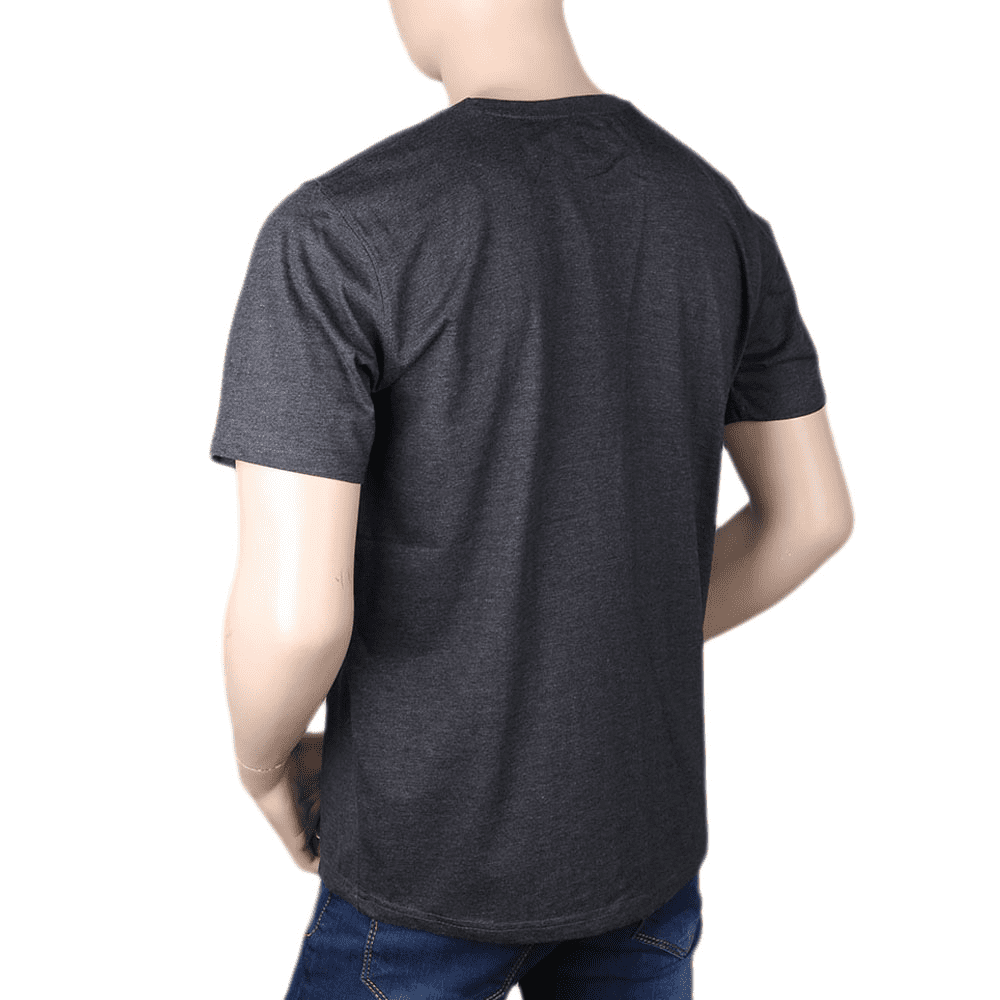 Men's Half sleeves Printed Round Neck T-Shirt - Dark Grey, Men, T-Shirts And Polos, Chase Value, Chase Value