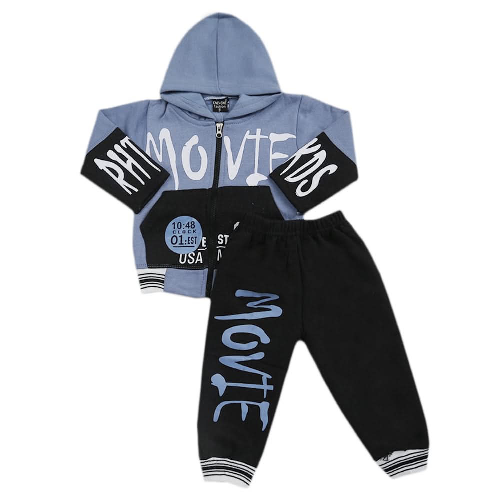 Boys Pajama Fleece Suit - Steel Blue, Kids, Boys Sets And Suits, Chase Value, Chase Value