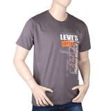 Men's Half sleeves Printed Round Neck T-Shirt - Grey, Men, T-Shirts And Polos, Chase Value, Chase Value