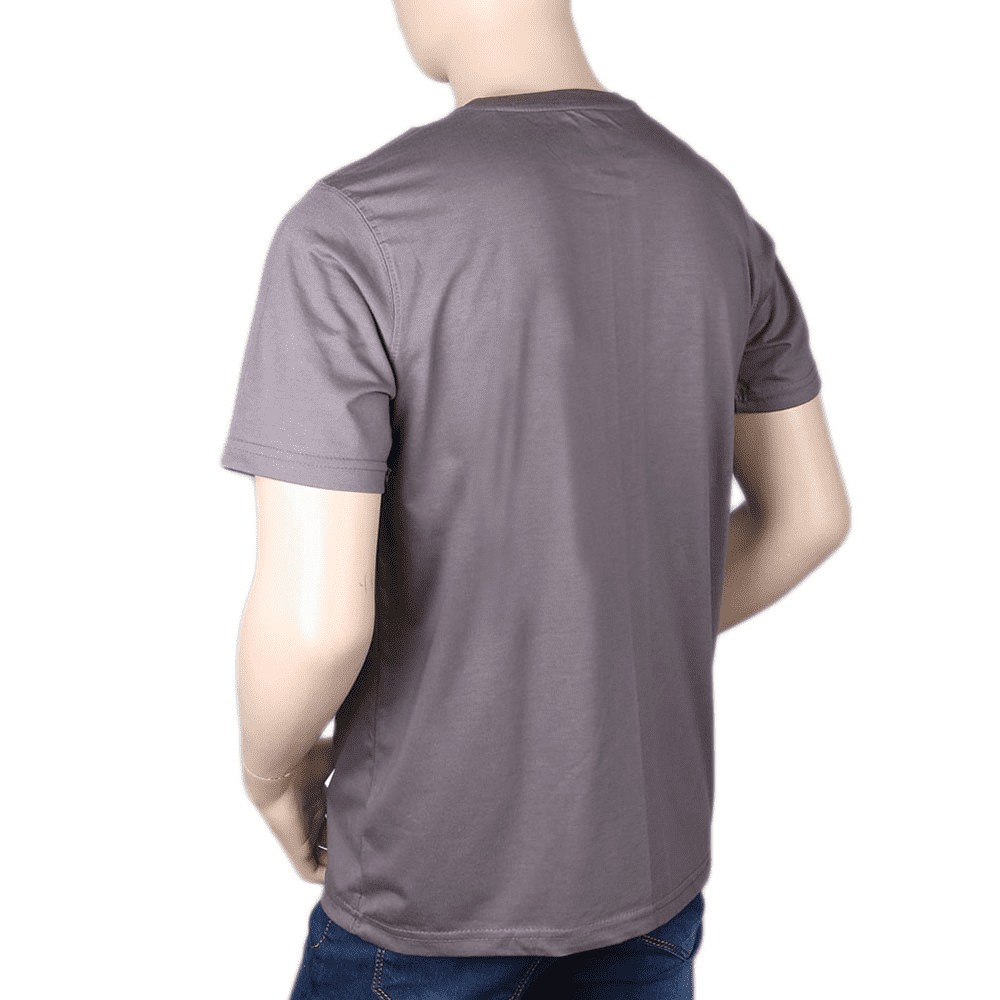 Men's Half sleeves Printed Round Neck T-Shirt - Grey, Men, T-Shirts And Polos, Chase Value, Chase Value