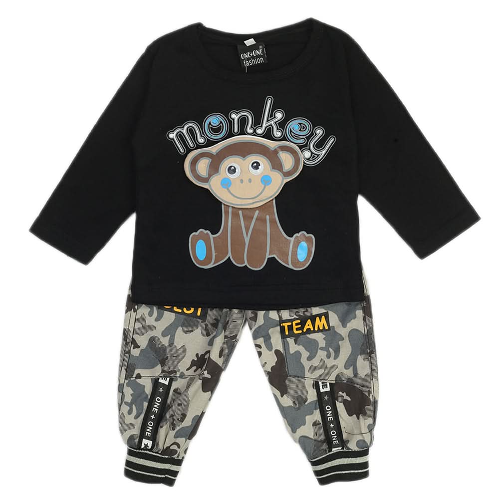 Newborn Boys Full Sleeves Suit - Black, Newborn Boys Sets & Suits, Chase Value, Chase Value
