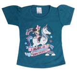 Newborn Girls Half Sleeves T-Shirt - Steel Green, Kids, Newborn Girls T-Shirts, Chase Value, Chase Value