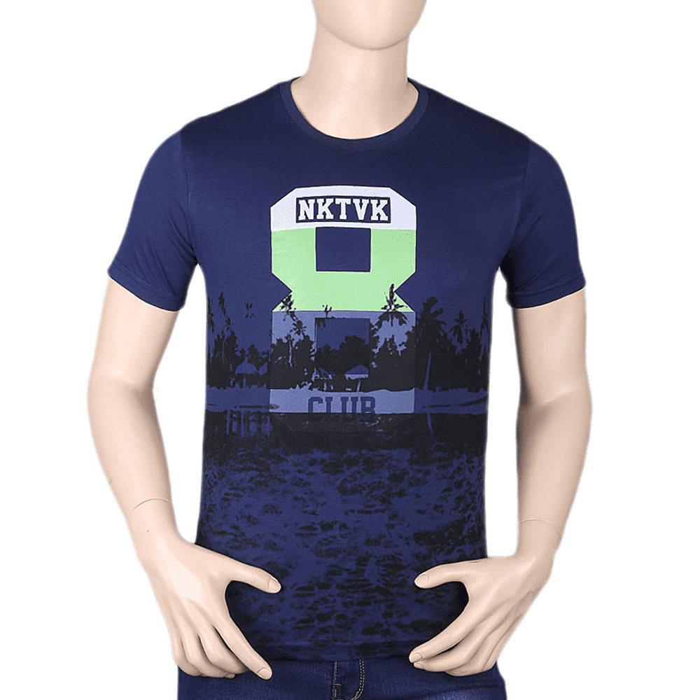 Men's Printed T-Shirt - Navy Blue - test-store-for-chase-value