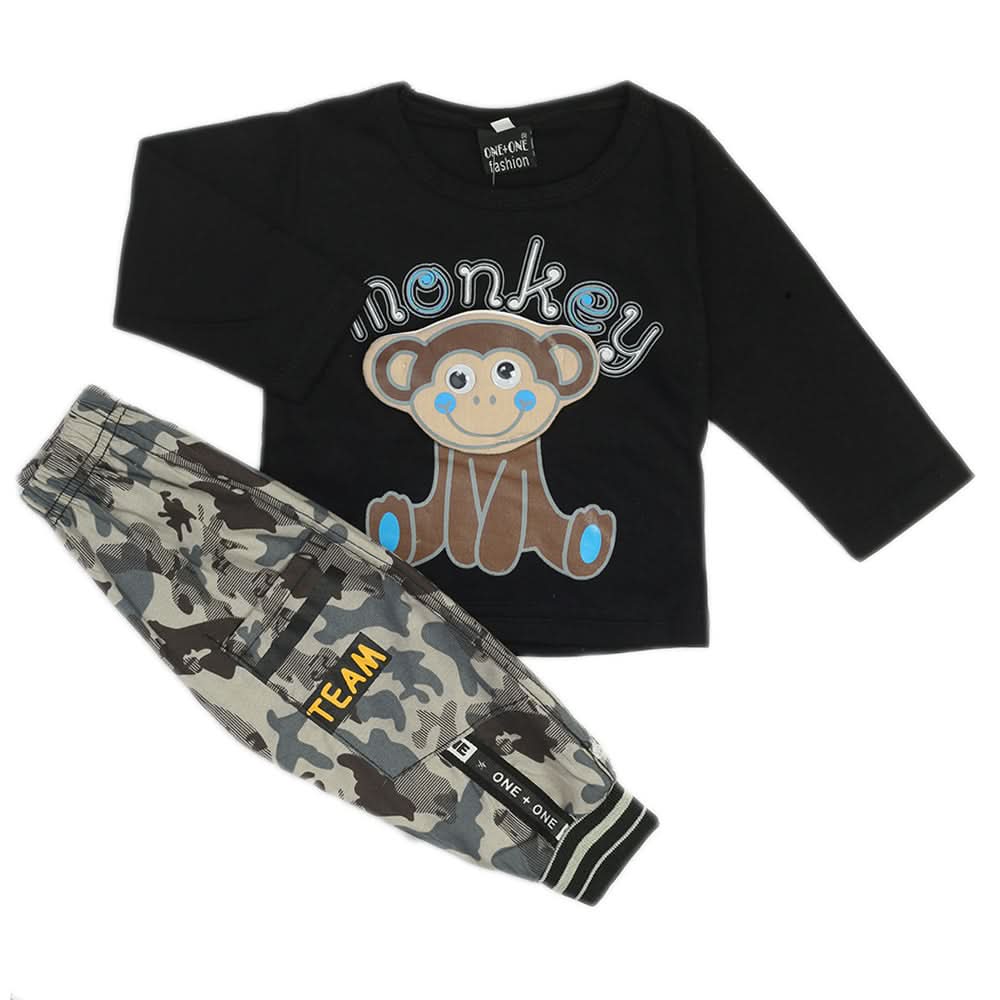 Newborn Boys Full Sleeves Suit - Black, Newborn Boys Sets & Suits, Chase Value, Chase Value