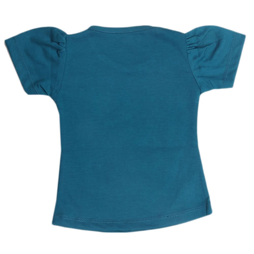 Newborn Girls Half Sleeves T-Shirt - Steel Green, Kids, Newborn Girls T-Shirts, Chase Value, Chase Value
