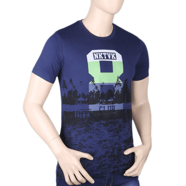Men's Printed T-Shirt - Navy Blue - test-store-for-chase-value