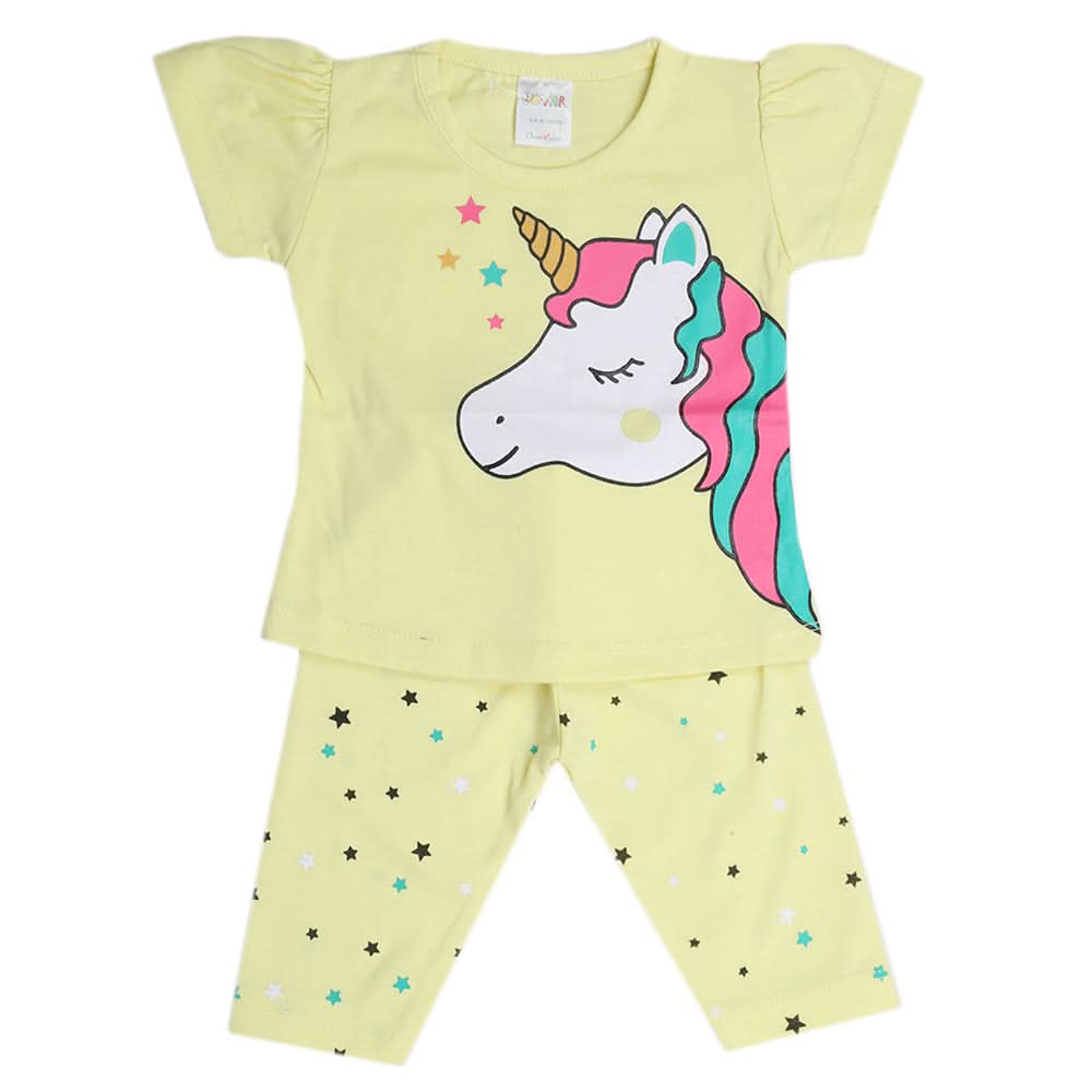 Newborn Girls Half Sleeves Suit - Yellow, Kids, Newborn Girls Sets And Suits, Chase Value, Chase Value