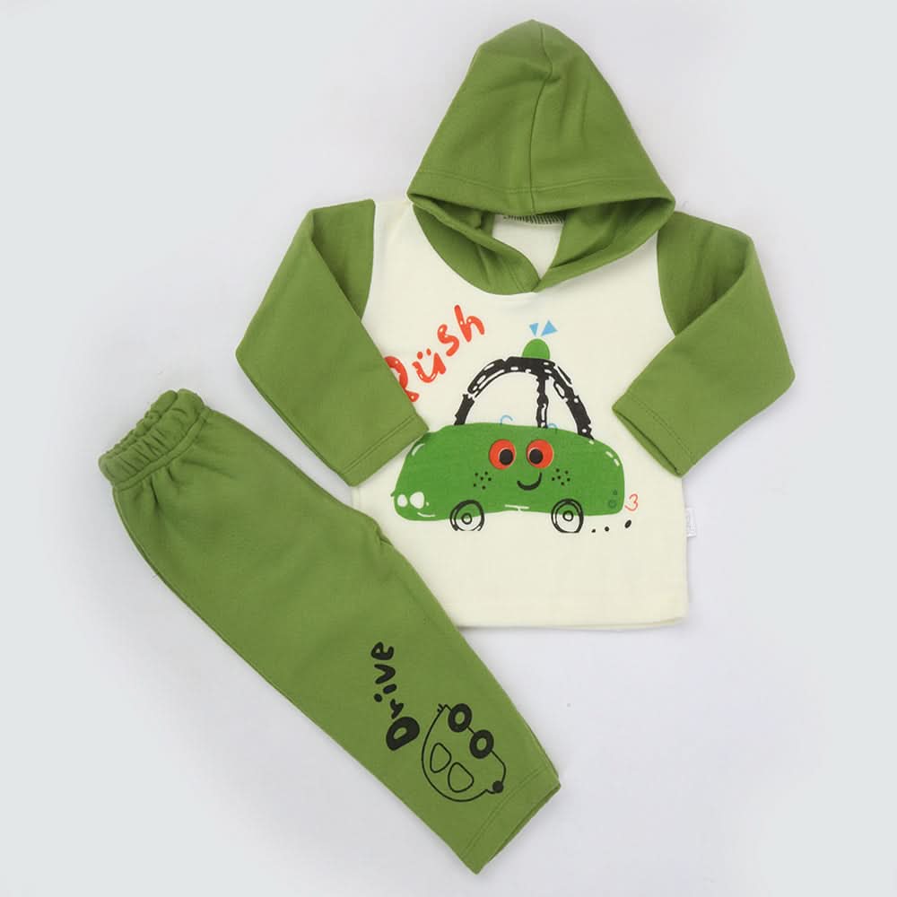 Boys Full Sleeves Polar Suit 8852 - Green, Kids, Boys Sets And Suits, Chase Value, Chase Value