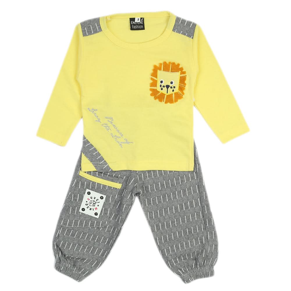 Newborn Boys Full Sleeves Suit - Yellow, Newborn Boys Sets & Suits, Chase Value, Chase Value