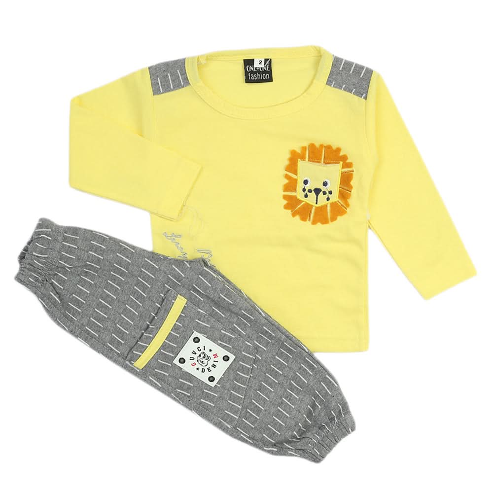 Newborn Boys Full Sleeves Suit - Yellow, Newborn Boys Sets & Suits, Chase Value, Chase Value
