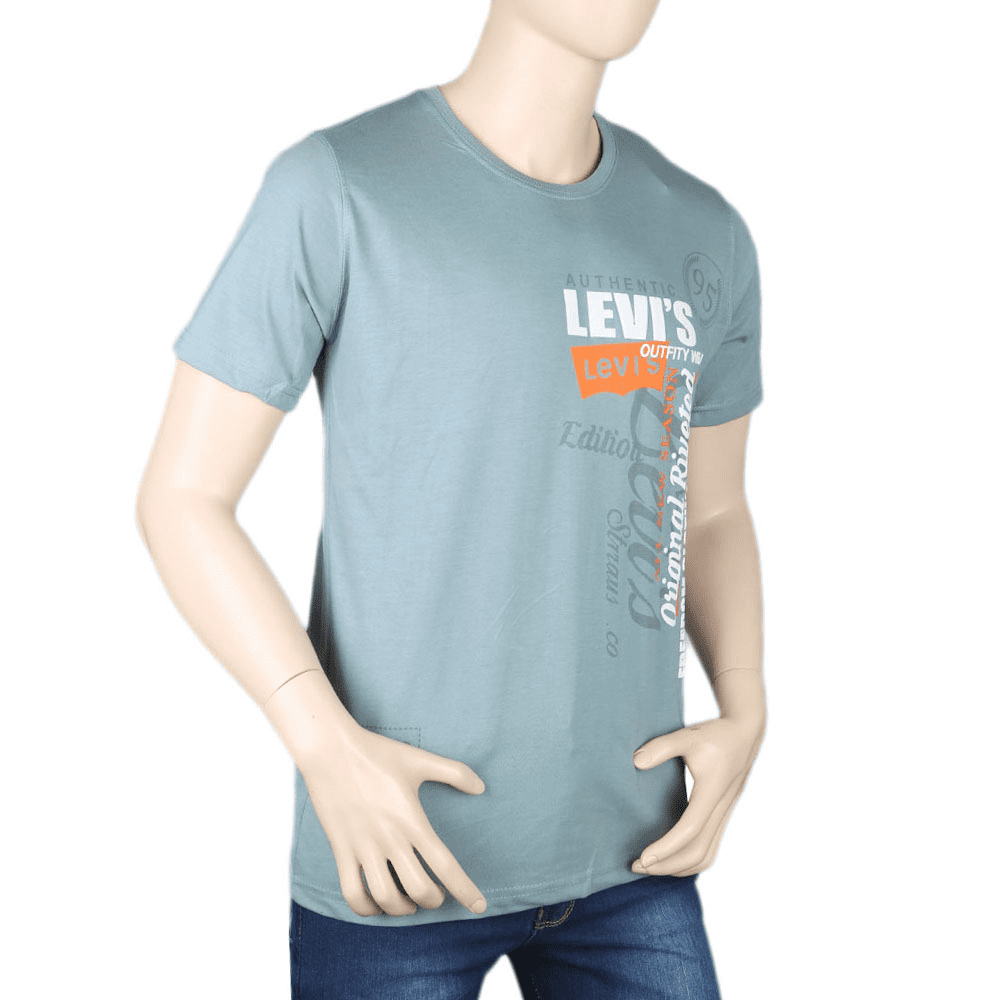 Men's Half sleeves Printed Round Neck T-Shirt - Light Grey, Men, T-Shirts And Polos, Chase Value, Chase Value