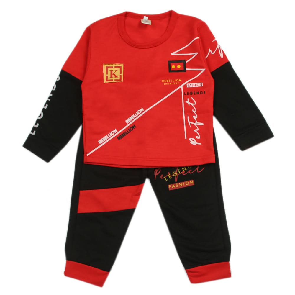 Boys Full Sleeves Pajama Suit - Red, Boys Sets & Suits, Chase Value, Chase Value