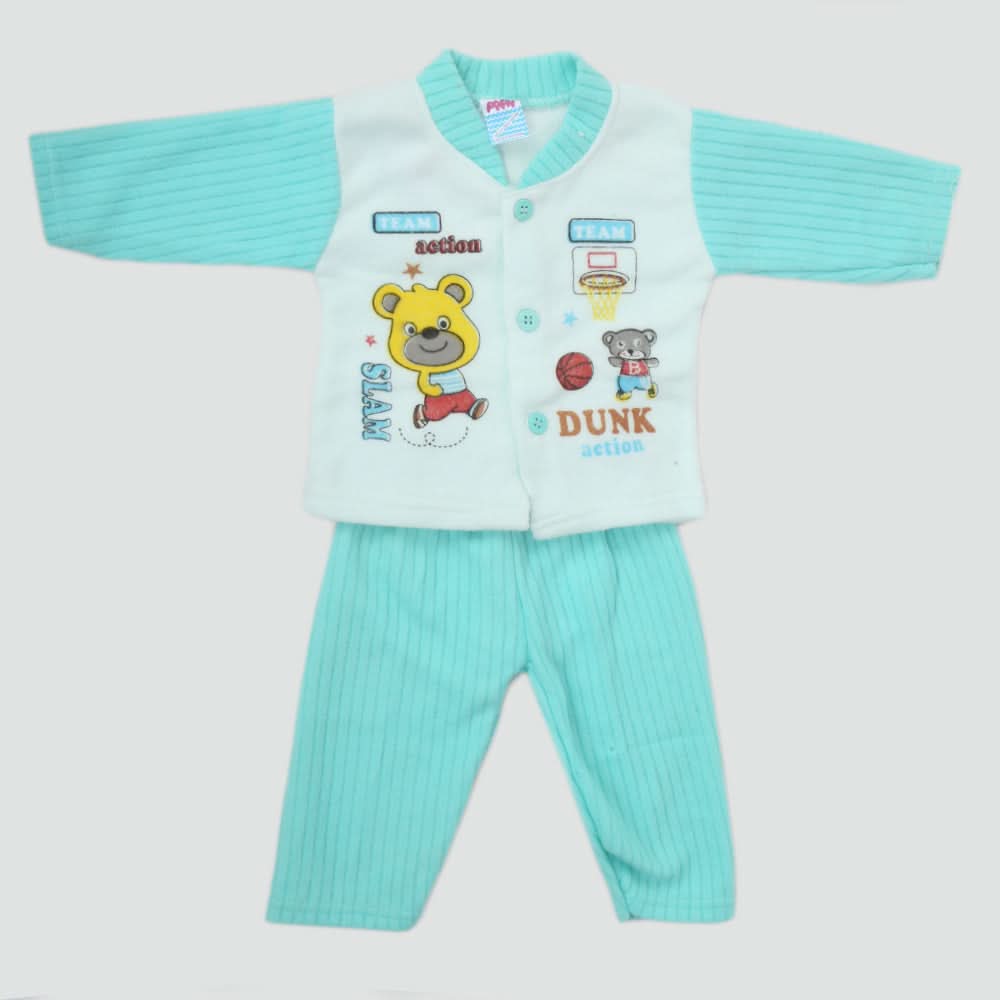 Newborn Boy Full Sleeves Polar Suit - Cyan, Kids, NB Boys Sets And Suits, Chase Value, Chase Value