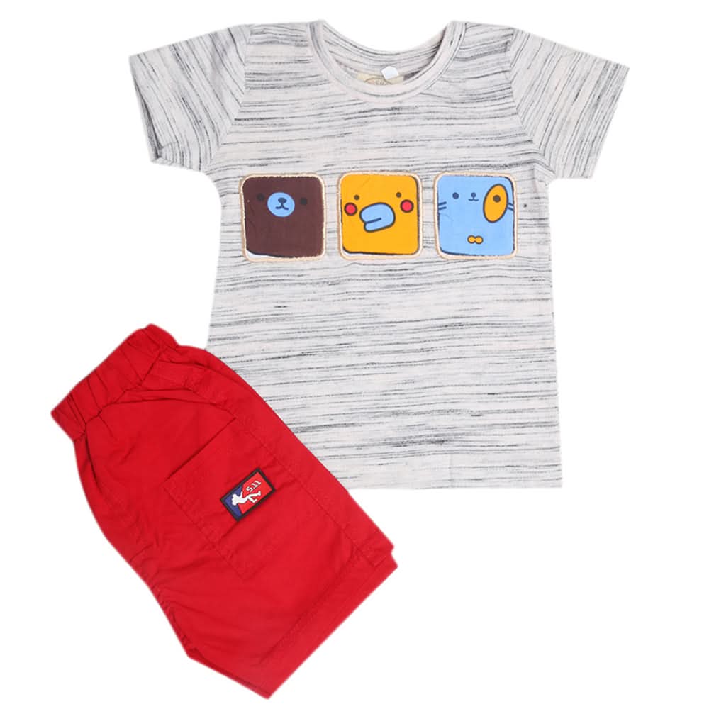 Newborn Boys Half Sleeves Suit - Peach, Kids, New Born Boys Sets And Suits, Chase Value, Chase Value