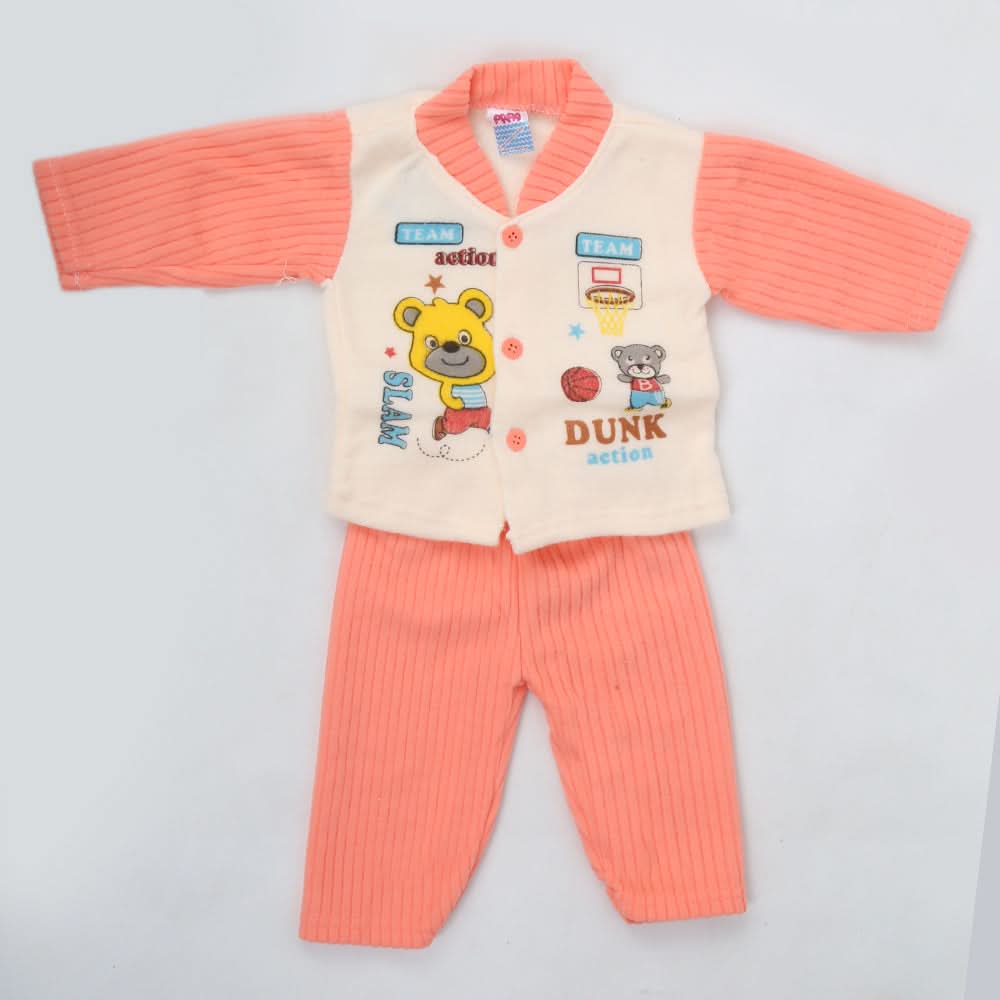 Newborn Boy Full Sleeves Polar Suit - Peach, Kids, NB Boys Sets And Suits, Chase Value, Chase Value