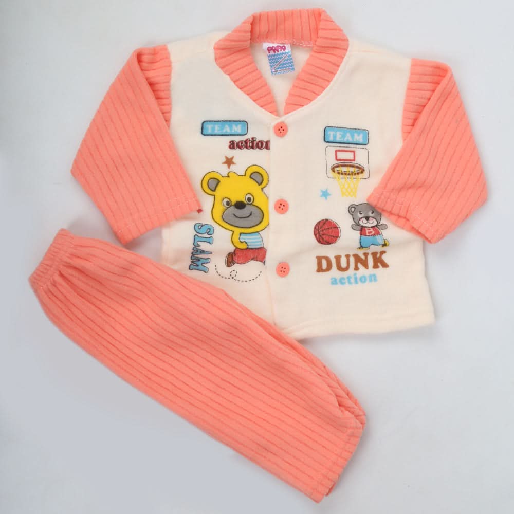 Newborn Boy Full Sleeves Polar Suit - Peach, Kids, NB Boys Sets And Suits, Chase Value, Chase Value