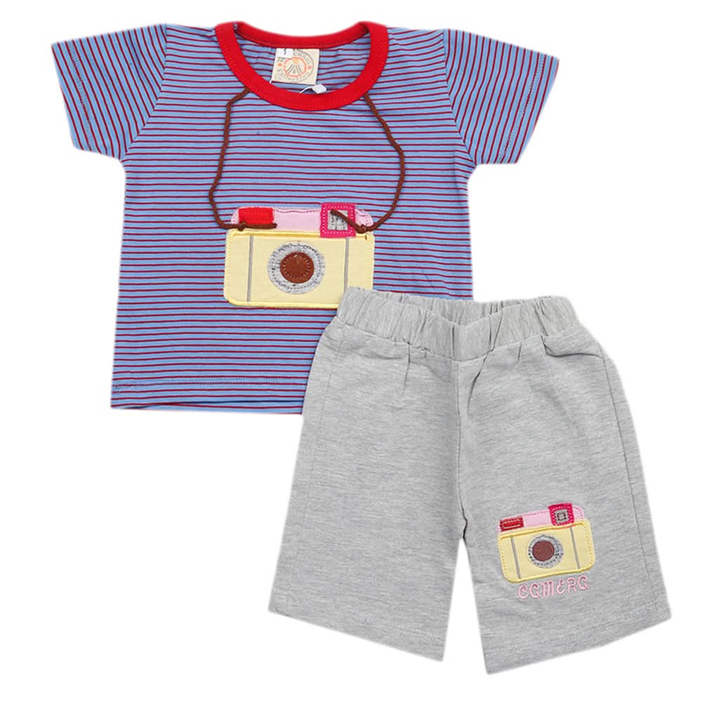 Newborn Boys Half Sleeves Suit - Blue, Kids, New Born Boys Sets And Suits, Chase Value, Chase Value