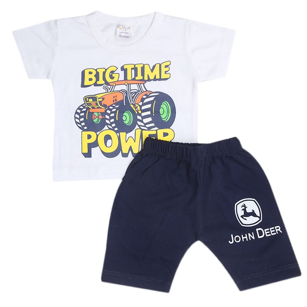 Newborn Boys Half Sleeves Suit - White, Kids, New Born Boys Sets And Suits, Chase Value, Chase Value