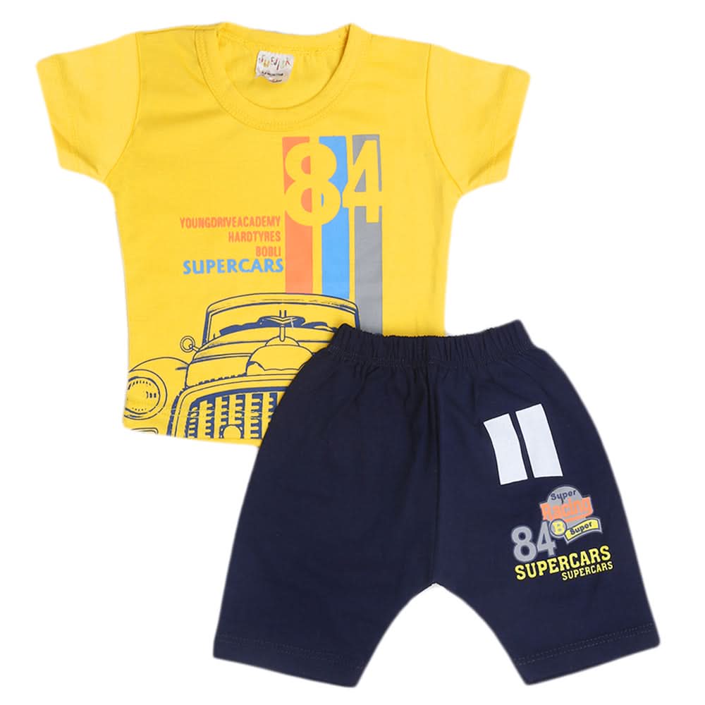 Newborn Boys Half Sleeves Suit - Yellow, Kids, New Born Boys Sets And Suits, Chase Value, Chase Value