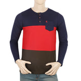 Men's Full Sleeves T-Shirt - Navy Blue, Men, T-Shirts And Polos, Chase Value, Chase Value