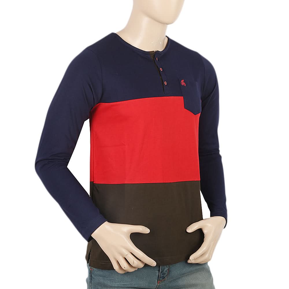 Men's Full Sleeves T-Shirt - Navy Blue, Men, T-Shirts And Polos, Chase Value, Chase Value