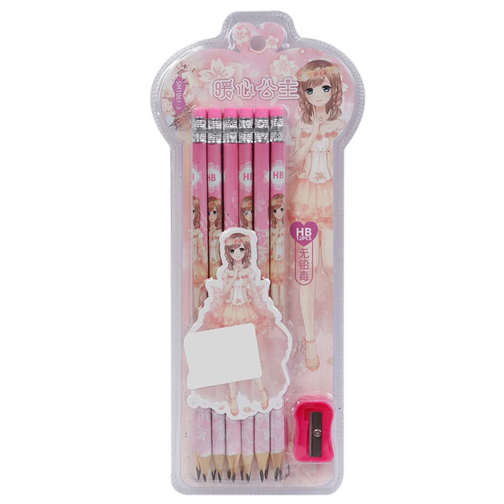 Pencil Pack Of 6 - Pink, Pencil Boxes & Stationery Sets, Chase Value, Chase Value
