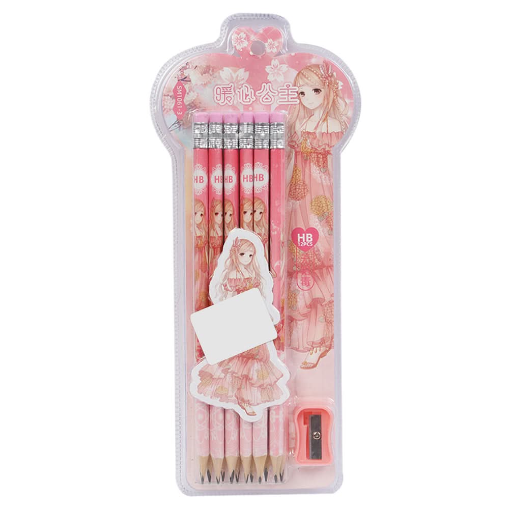 Pencil Pack Of 6 - Pink, Pencil Boxes & Stationery Sets, Chase Value, Chase Value
