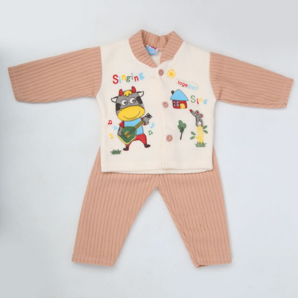 Newborn Boy Full Sleeves Polar Suit - Peach, Kids, NB Boys Sets And Suits, Chase Value, Chase Value