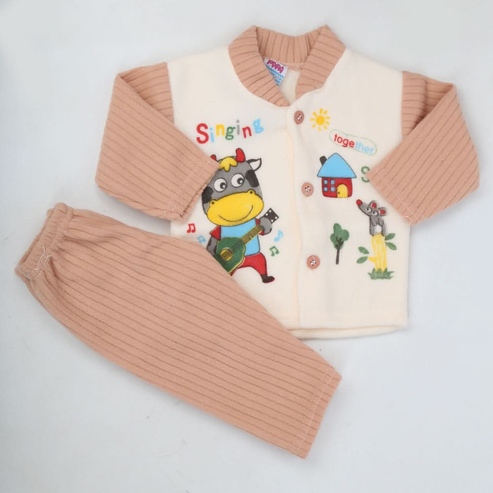 Newborn Boy Full Sleeves Polar Suit - Peach, Kids, NB Boys Sets And Suits, Chase Value, Chase Value