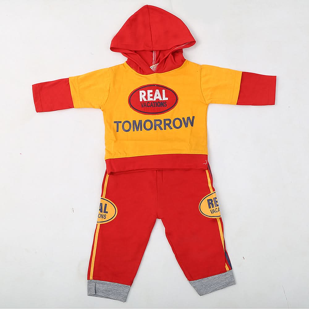 Newborn Boys Full Sleeves Hooded Suit - Yellow, Kids, NB Boys Sets And Suits, Chase Value, Chase Value