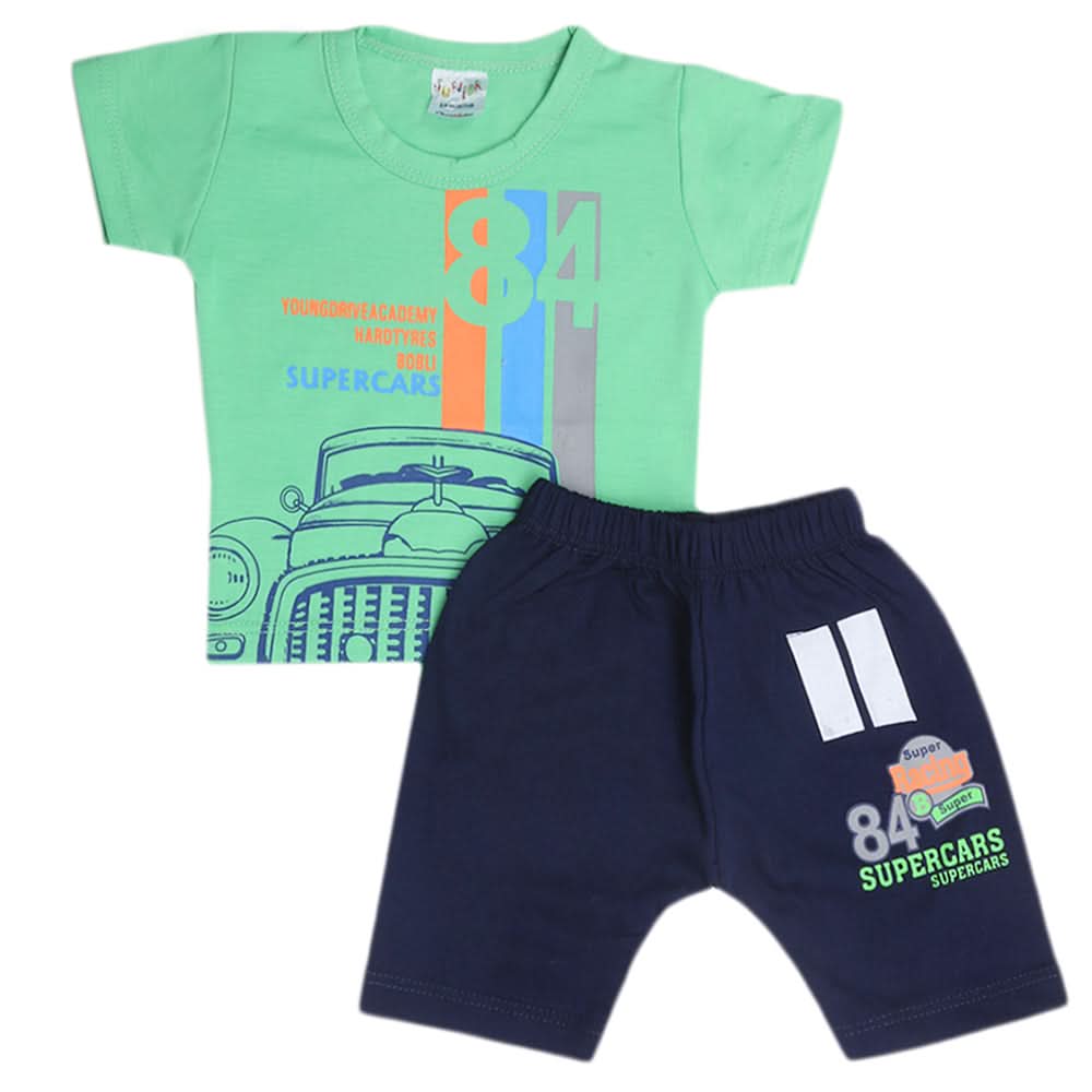 Newborn Boys Half Sleeves Suit - Green, Kids, New Born Boys Sets And Suits, Chase Value, Chase Value