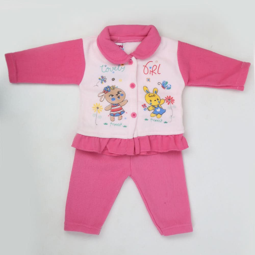 Newborn Girl Full Sleeves Polar Suit - Pink, Kids, NB Girls Sets And Suits, Chase Value, Chase Value