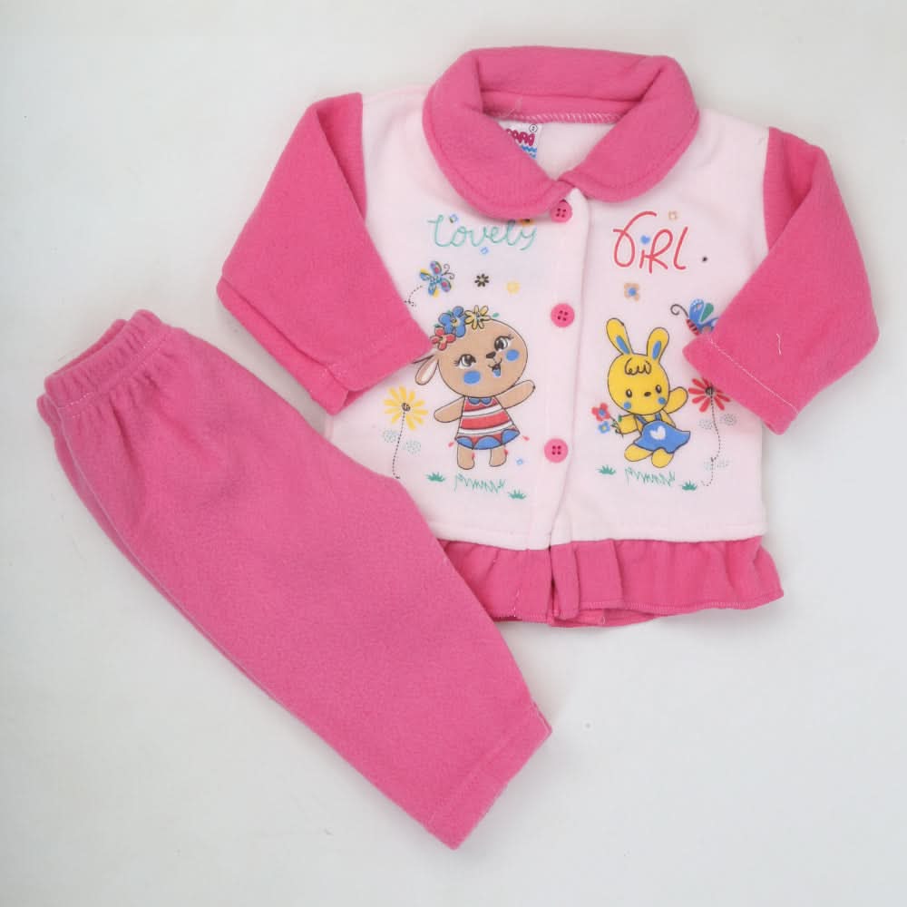 Newborn Girl Full Sleeves Polar Suit - Pink, Kids, NB Girls Sets And Suits, Chase Value, Chase Value