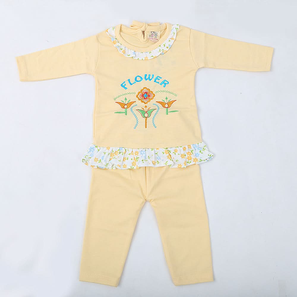 Newborn Girls Full Sleeves Suit - Yellow, Kids, NB Girls Sets And Suits, Chase Value, Chase Value