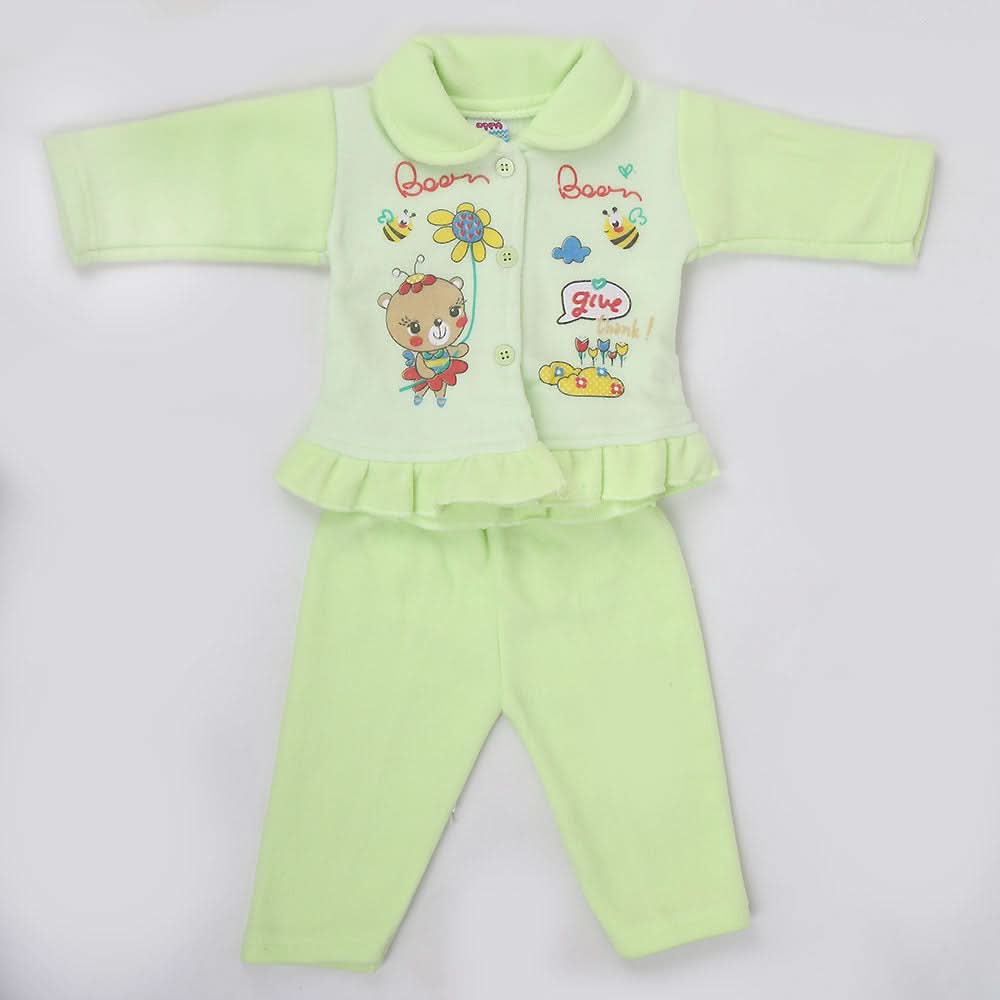 Newborn Girl Full Sleeves Polar Suit 5365 - Green, Kids, NB Girls Sets And Suits, Chase Value, Chase Value