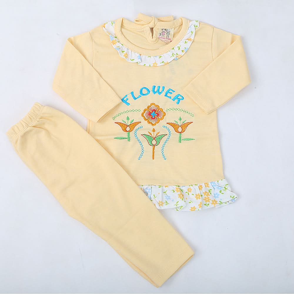 Newborn Girls Full Sleeves Suit - Yellow, Kids, NB Girls Sets And Suits, Chase Value, Chase Value